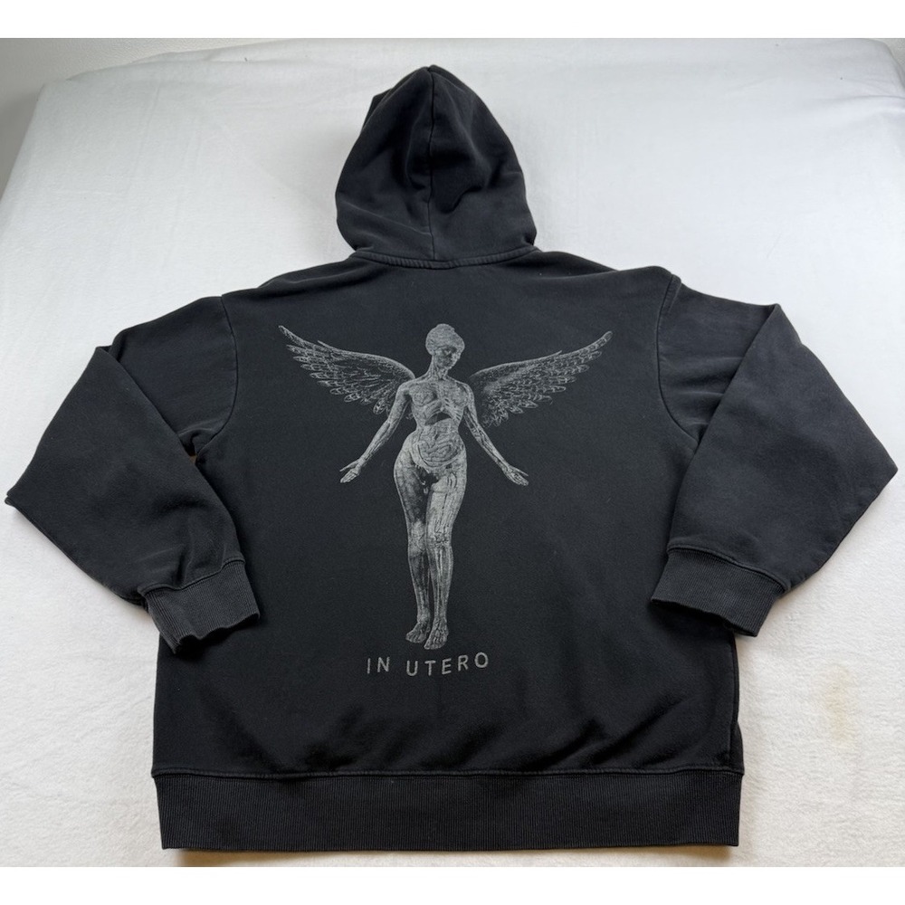 H&M Nirvana In Utero Pullover Hoodie Men S Black Graphic Music